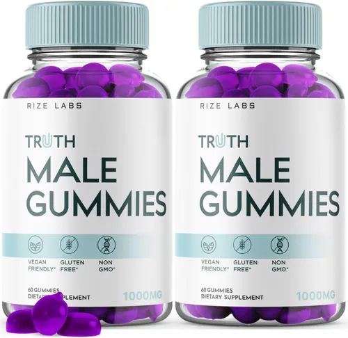 rize labs Truth - Gomitas masculinas - Gomitas ultra puras, gomitas ultra puras, suplemento vegano sin OMG, fórmula avanzada de 300 mg (120 gomitas)