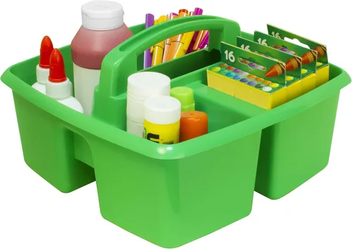 Miniatura 16 de Storex, clasificador grande para manualidades para salón de clases con tazas, 13 x 11 x 6.575 pulgadas, verde, caja de 2 unidades (00983A02C)