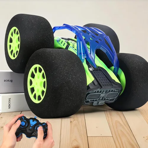 Miniatura 11 de Coches de acrobacias RC de interior con control remoto y juguetes con ruedas suaves, coches RC para niños, interior y exterior, con faro LED