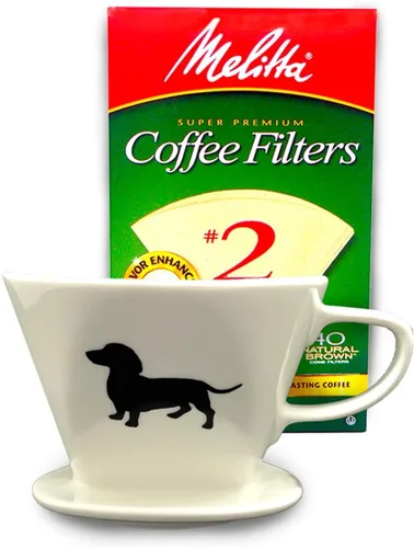 Miniatura 8 de Simply Charmed Cafetera de cerámica para verter sobre una sola taza con filtros Melitta (negro) 8-16 oz dependiendo de la cantidad de agua/suelo que