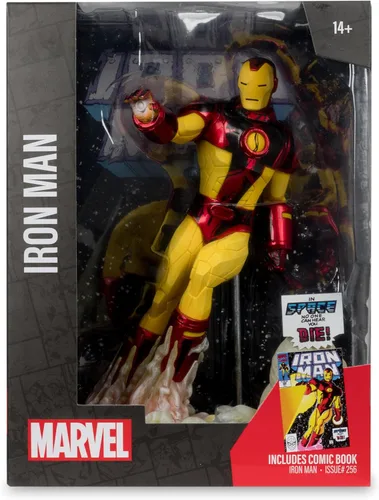 Miniatura 9 de McFarlane Marvel Iron Man - Juguete coleccionable a escala 1:6 con escena y cómic (Iron Man #256)