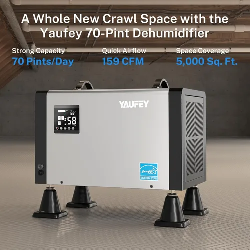 Miniatura 2 de Yaufey Commercial Dehumidifier with Pump and Drain Hose for Crawlspace, Basements, Industrial Space, large room for Space - Auto Defrost, 5-Year