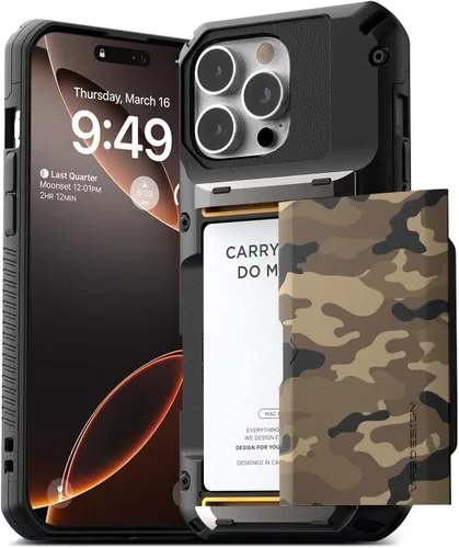 Miniatura 26 de VRS DESIGN Damda Glide Pro - Funda para iPhone 13 Pro, resistente funda semiautomática [4 tarjetas] con soporte para ranura para tarjetas compatible
