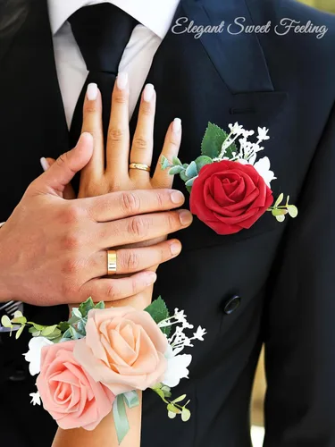 Miniatura 5 de MACTING 30 rosas artificiales de tacto real con tallo de espuma para ramo de boda, arreglos florales, centros de mesa, fiestas, hogar, decoración
