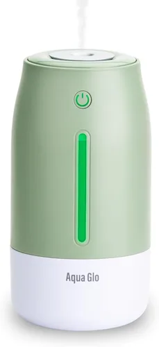 Miniatura 11 de Aqua Glo - Humidificadores portátiles personales para dormitorio, humidificador ultrasónico de niebla fría con batería recargable integrada. Cuarzo