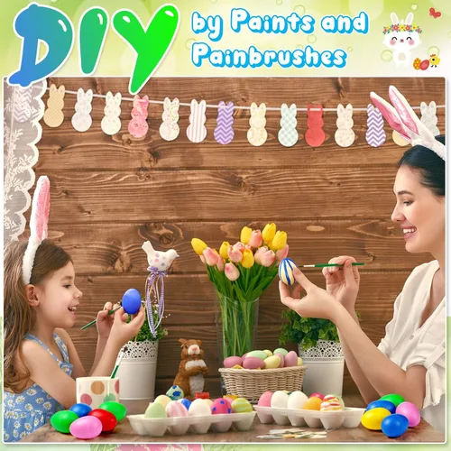 Miniatura 5 de 100 piezas de huevos a granel, instrumentos musicales de percusión, huevos de maracas para niños, juguetes de plástico para aprender pintura, música