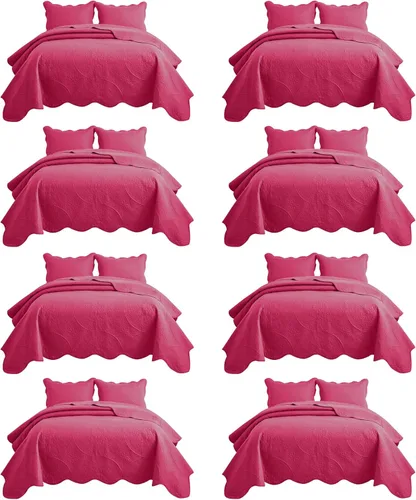Miniatura 60 de IR Imperial Rooms Velvet Twin Quilt Bedspread Comforter Bedding Set 2 Pcs Diamond Pattern - (68"x86") Bedspread Coverlet + 1 Pillow Shams