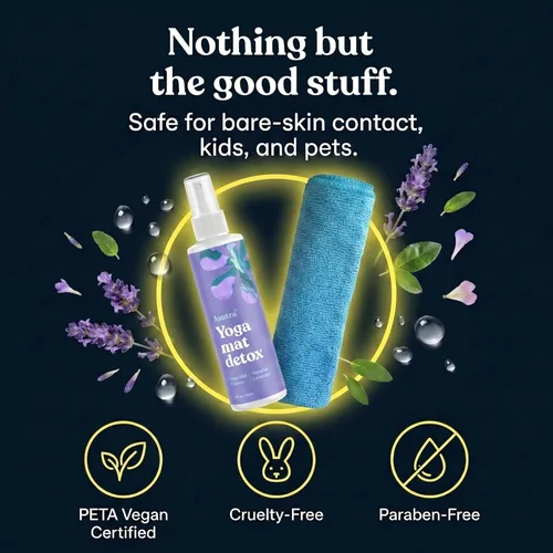 Miniatura 3 de Limpiador de colchoneta para yoga 100% natural y orgánico, SEGURO PARA TODAS LAS COLCHONETAS, no deja residuos pegajosos o viscosos, limpia