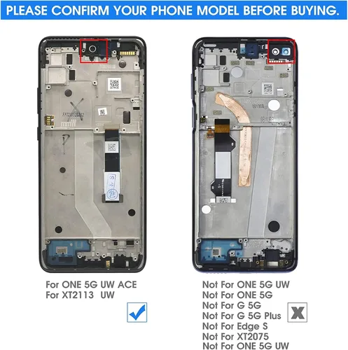 Miniatura 2 de para Motorola Moto One 5G Ace Pantalla Reemplazo One 5G Ace LCD con Marco XT2113 XT2113-1 XT2113-2 XT2113-5 XT2113-3 Kit de montaje de pantalla