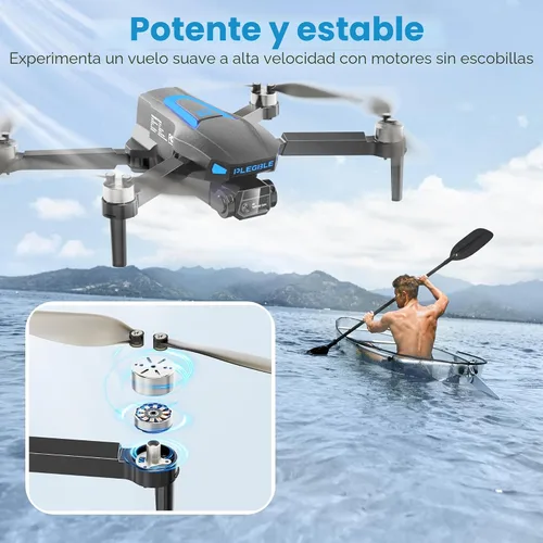 Miniatura 4 de Drones con cámara para adultos 4K, dron con motor sin escobillas para niños principiantes, cuadricóptero RC plegable FPV con 3 baterías, 45 minutos