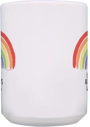 Miniatura 4 de Taza con diseño de arcoíris Love Always Wins LGBTQA Ally Gifts Gay Pride Gifts Hope - Taza de café de 15 onzas, color blanco