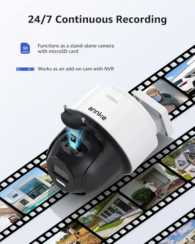 Miniatura 8 de ANNKE Cámara PoE 4K PT, audio de 2 vías, cámara de seguridad IP de inclinación de 345° de 80° para exteriores, seguimiento automático Lite