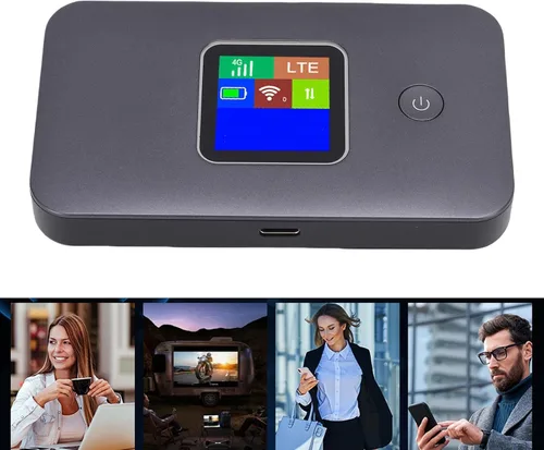 Miniatura 3 de 4G LTE Mobile WiFi Hotspot Enrutador portátil con ranura para tarjeta SIM 300Mbps 2.4G 5.8G Pantalla LCD de doble banda para viajes Camping Negocios