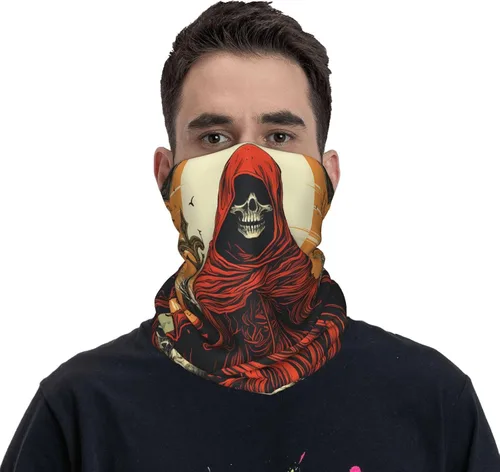 Miniatura 2 de CASGTNZ red skull angel grim reaper Death Dark Neck Gaiter Face Cover Balaclava Gaiter Mask for Men Women Bandana for Motorcycle Cycling Riding