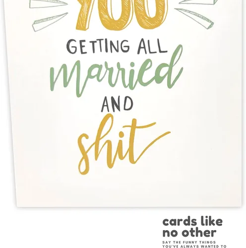 Miniatura 6 de Sleazy Greetings Divertida tarjeta de boda para compromiso matrimonial – Humor para adultos, tarjeta de felicitación de boda sucia (casado y mierda)