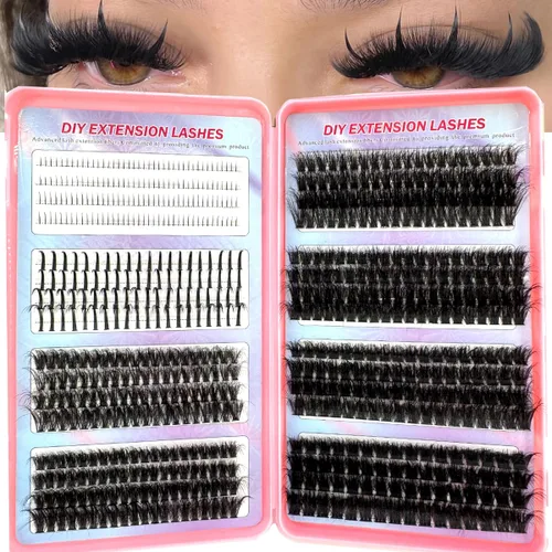 Miniatura 10 de 30D/40D/50D/60D/80D Pestañas de visón 280 Paquetes Extensión de pestañas naturales 3D Rusia Volumen Individual Pestañas en racimo Maquillaje