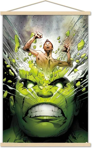 Miniatura 15 de Trends International Marvel Comics - Póster de pared de The Incredible Hulk - Cover #171, 14.725 x 22.375 pulgadas, versión enmarcada de madera