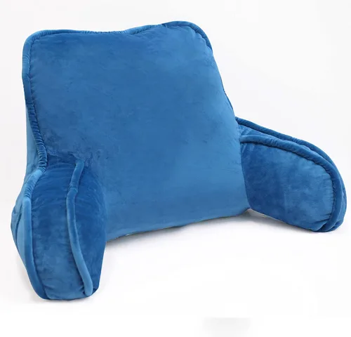 Miniatura 21 de Almohada aterciopelada súper suave para respaldo de lectura, brazos y bolsillos, de 18 pulgadas de alto para sentarse en la cama, sofá, cojín