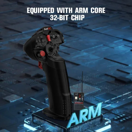 Miniatura 5 de HOTRC DS-4A 2.4G 4 Canales Transmisor de Radio RC de Mano Única con Receptor 4CH para Automóvil, Barco, Avión de Drones RC (Con 1 RX)