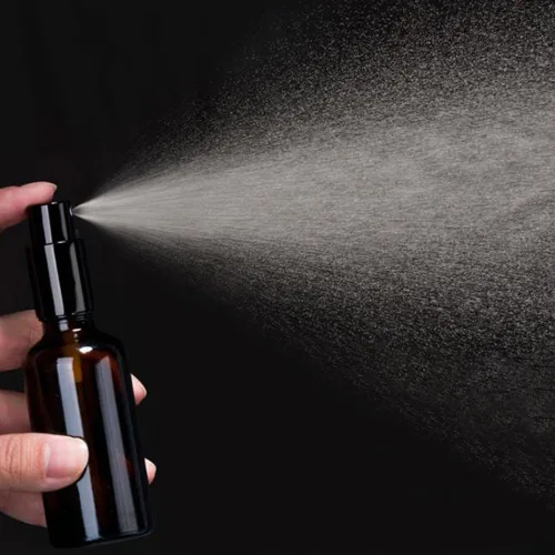Miniatura 3 de YIZHAO Botellas de vidrio ámbar de 1 oz, con pequeño aerosol de niebla fina, tapa de metal, recargable para aceite esencial, viajes, limpieza