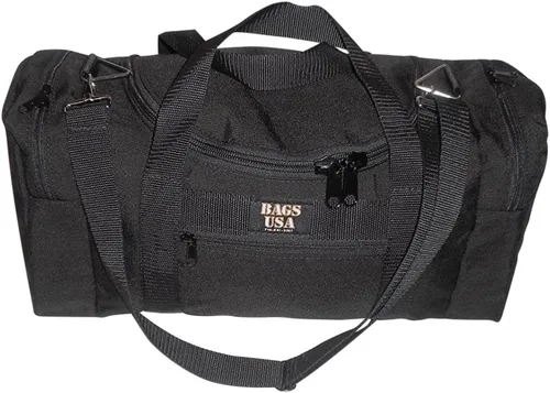 Miniatura 29 de Bolsa de lona triple grande con apertura en U, bolsillo frontal y dos compartimentos laterales, perfecta bolsa de cabina fabricada en Estados Unidos.