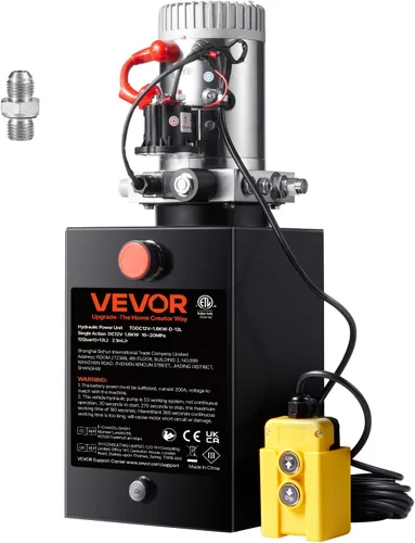 Miniatura 19 de VEVOR Unidad de Potencia Hidráulica de 8 Quart, Bomba de Remolque de Descarga de Doble Efecto, Tasa de Flujo de 0.91 GPM, Presión Máxima de Alivio