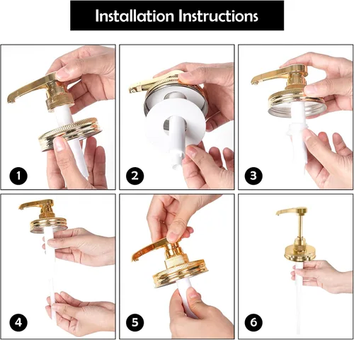 Miniatura 5 de Tapas dispensadoras de jarabe y miel para tarro de masón, dispensador de plástico y tapa de acero inoxidable para boca regular de 2.75 pulgadas