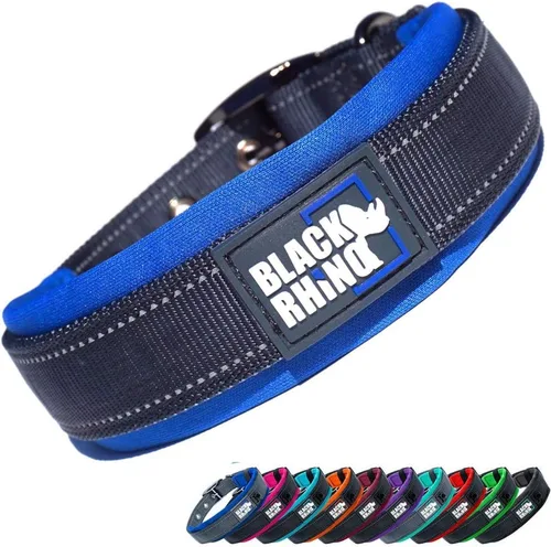 Miniatura 24 de Collares para perros Black Rhino para perros medianos - Collar de perro ajustable reflectante resistente con acolchado de neopreno ultra suave