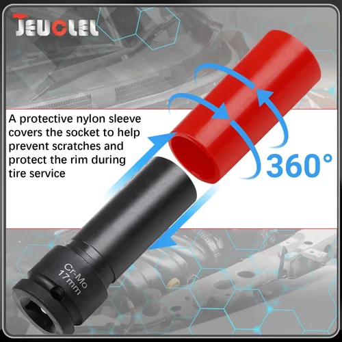 Miniatura 8 de Enchufe de extracción de tuerca de bloqueo de rueda de 0.669 in compatible con Mercedes Benz Serie S W221, extractor de tuercas de rueda antirrobo
