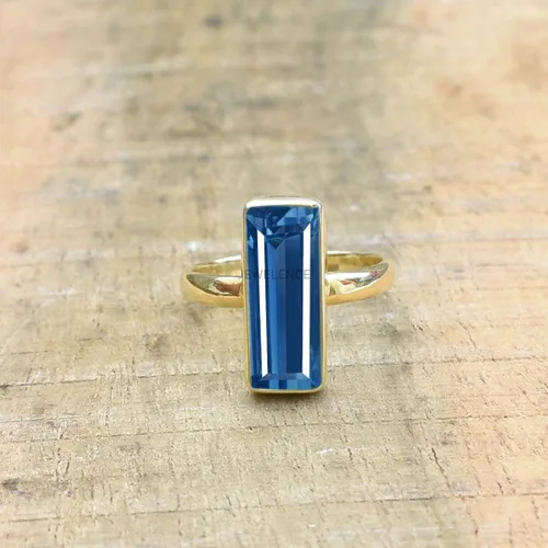 Miniatura 53 de Anillo de plata de ley maciza superpuesta de oro amarillo de 18 quilates para mujer, anillo de compromiso de plata esterlina, juego de bisel