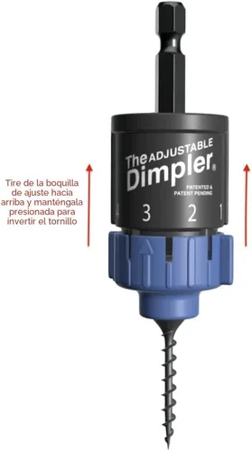 Miniatura 9 de Ajustable DIMPLER® - Broca para paneles de yeso y accesorio para pistola de tornillos, convierte el taladro en una pistola de tornillos para paneles
