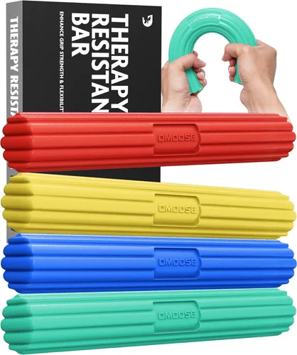 DMoose Fitness Flex Resistance Bar for Physical Therapy - Non-Slip Odorless Material, Exercise Bar for Tennis & Golfers Elbow Tendonitis Relief -