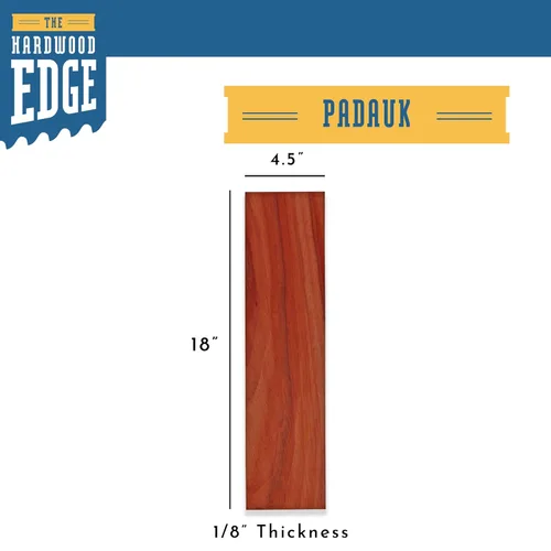 Miniatura 2 de Padauk Tablones de Madera Dura - Paquete de 4 Padauk Piezas de Madera Sin Terminar - 1/8'' (3mm) 100% Madera Dura Pura - Plantillas para Grabado