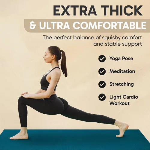 Miniatura 5 de Gorilla Mats Esterilla de Yoga Premium Grande – 6 x 4 pies, 7 x 5 pies (8mm) extra gruesa y ultra cómoda, antideslizante, esterilla de ejercicio