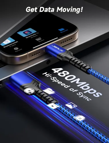Miniatura 7 de JSAUX Cable USB C [2 unidades de 6.6 pies], cable USB A a USB de carga rápida para iPhone Air, iPhone 17, iPhone 17 Pro, iPhone 17 Pro Max, iPhone