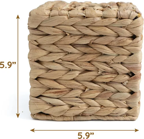 Miniatura 4 de KOLWOVEN Soporte para Caja de Paños - Cuadrado - Caja Cubierta de Paños de Ratán Trenzado - Soporte Boho Decorativo Tejido para Paños Faciales