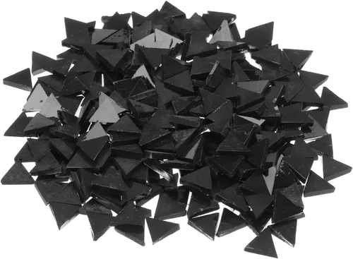 MECCANIXITY Mosaico de vidrio de 7.05 oz triángulo de mosaico de vidrio negro de 0.551 in azulejos de mosaico a granel para manualidades DIY