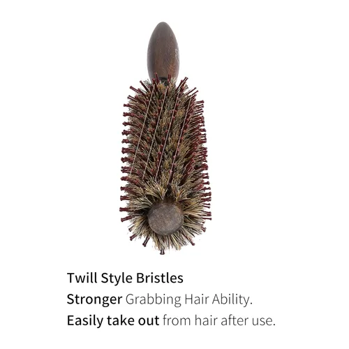 Miniatura 4 de PERFEHAIR Cepillo pequeño redondo de jabalí y cerdas de nailon, 1.8 pulgadas, cepillo de pelo para secar con soplado, rizar, hombres y mujeres
