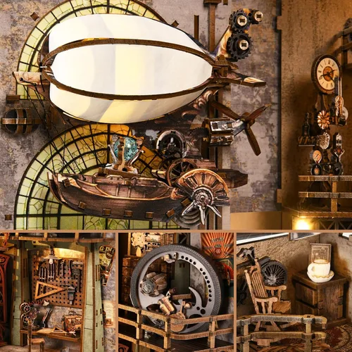 Miniatura 4 de Kit de rincón de libros, kit de casa de muñecas en miniatura para adultos, regalos para familiares y amigos, decoración de estantería