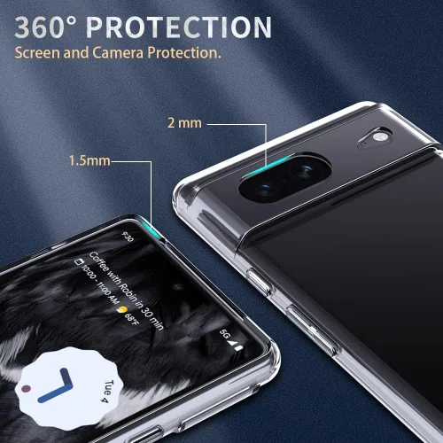 Miniatura 5 de Funda transparente para Google Pixel 7. Funda protectora de silicona TPU de plástico transparente para Google Pixel 7