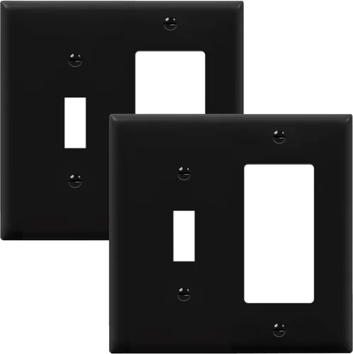 Miniatura 38 de ENERLITES - Placa de pared combinada de acero inoxidable para interruptor de palanca y decorativo, resistente a la corrosión, placa metálica de 2