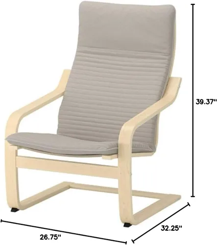 Miniatura 3 de IKEA Poang Sillón Abedul Chapa Knisa Beige Claro 792.407.90