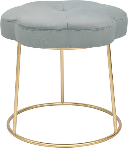 Joveco Taburete otomano de terciopelo, reposapiés tapizado con patas de metal dorado, moderno asiento de mesa auxiliar pequeño para sala de estar y