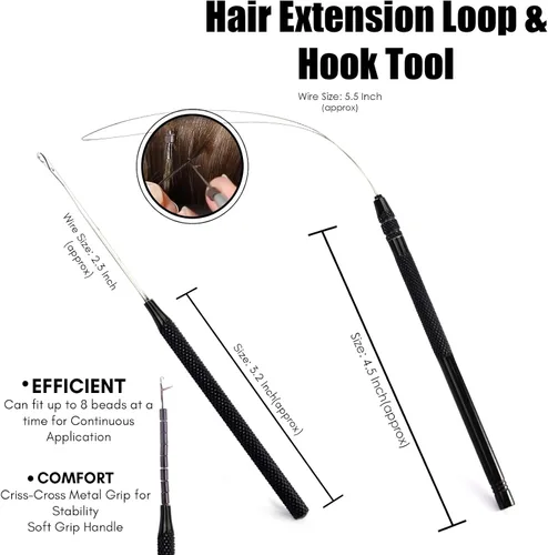 Miniatura 6 de Comfortable Handles Pro - Kit de herramientas de extensión de cabello, 3 agujeros, micro y nano, alicates para prensar y quitar el cabello, alicates