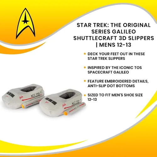 Miniatura 7 de Star Trek The Original Series Galileo Shuttlecraft Zapatillas 3D para adultos Zapatilla de casa de felpa suave con suela antideslizante Calzado