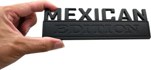 Miniatura 2 de 1 pieza emblema insignia calcomanía edición mexicana grande de 7" bandera de automóvil calcomanía militar de repuesto para F150 F250 F350 Chevy Negro