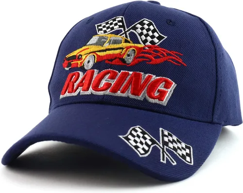 Miniatura 16 de Trendy Apparel Shop Gorra de béisbol con bandera de carreras bordada en 3D