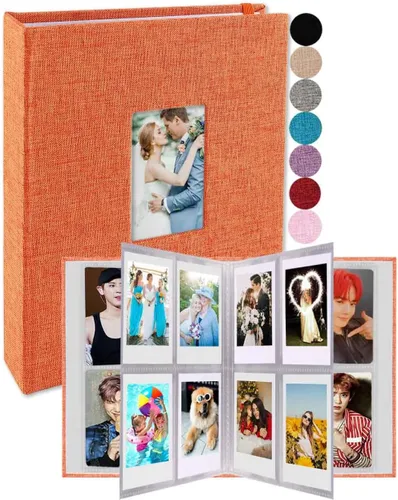 Miniatura 12 de GPIRAL Mini Álbum de Fotos 208 Fotos Verticales - Álbum de Fotos de Lino 2x3 Compatible con Tarjetas Fotográficas K-pop, Fujifilm Instax Mini Film