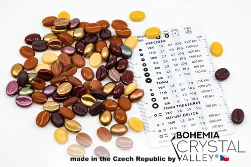 Miniatura 2 de Más de 40 cuentas de vidrio en grano de café (0.9 oz = 0.88 oz) República Checa, mezcla de 0.43 pulgadas (0.433 in) para decoraciones de fabricación