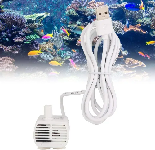 Mini bomba USB sumergible ultra silenciosa fuente para acuario, peces, estanque, dispensador de agua para mascotas, hidroponía